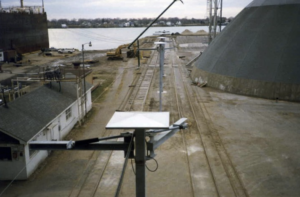 Rail workers are safer when hooked to a fall protection system like this one.