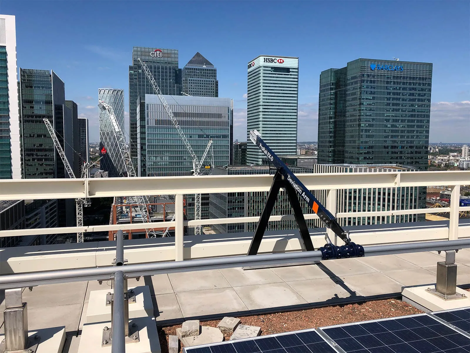 Davit arm system installed for safe vertical access and confined space entry
