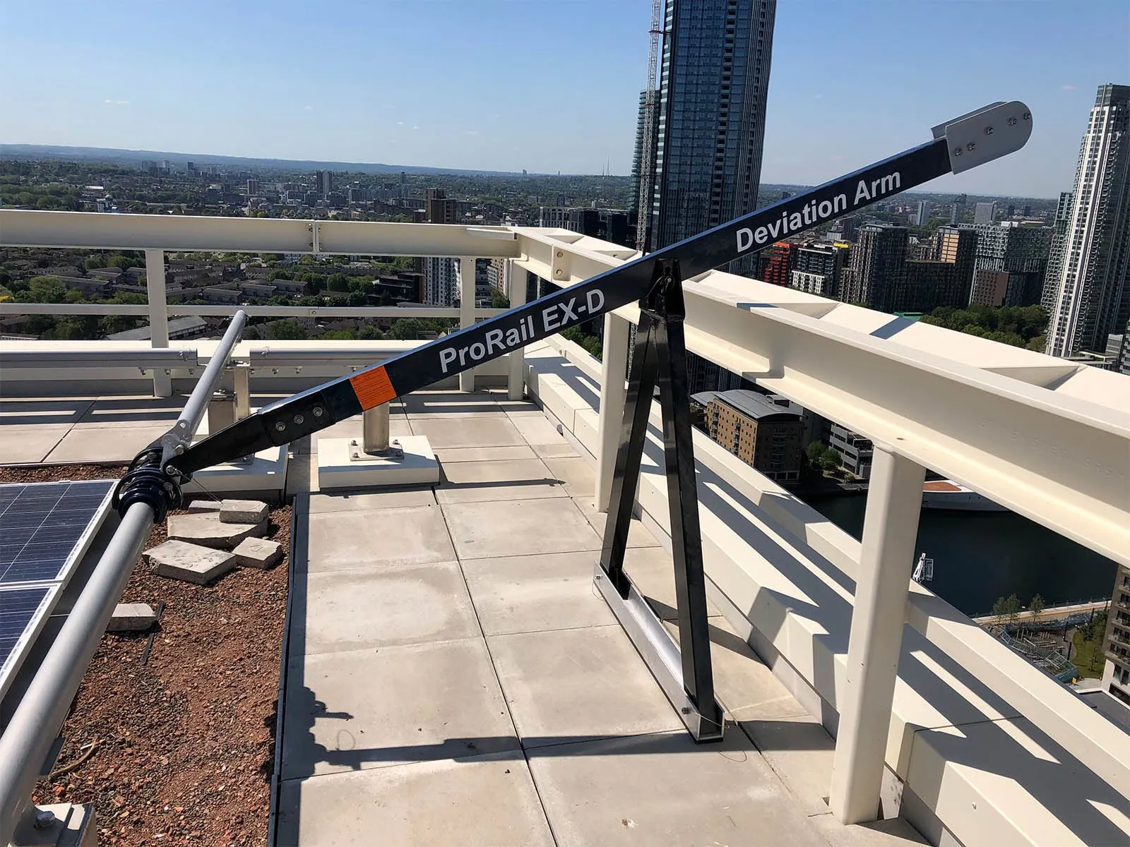 Davit arm system installed for safe vertical access and confined space entry