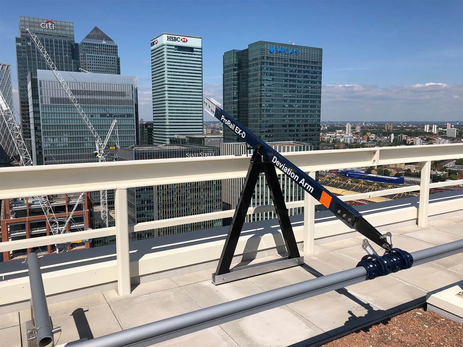 Davit arm system installed for safe vertical access and confined space entry