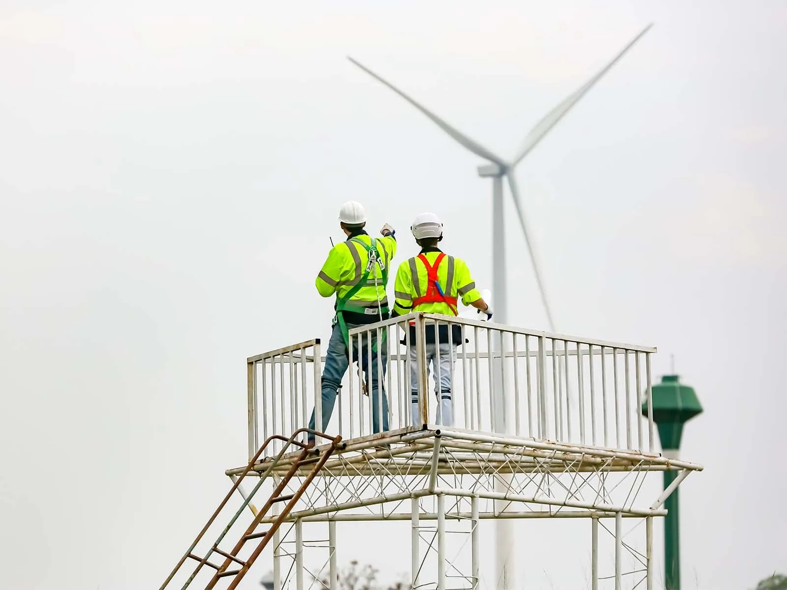 Engineered fall arrest system designed for power plants, substations, and utility infrastructure