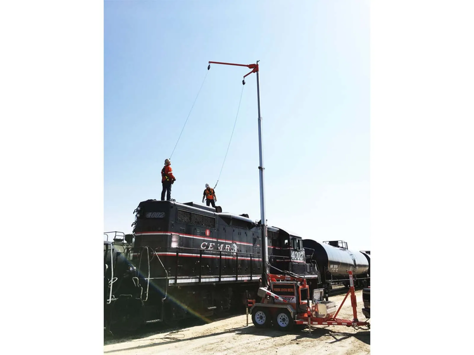 Durable equipment-mounted fall protection ensuring safe access