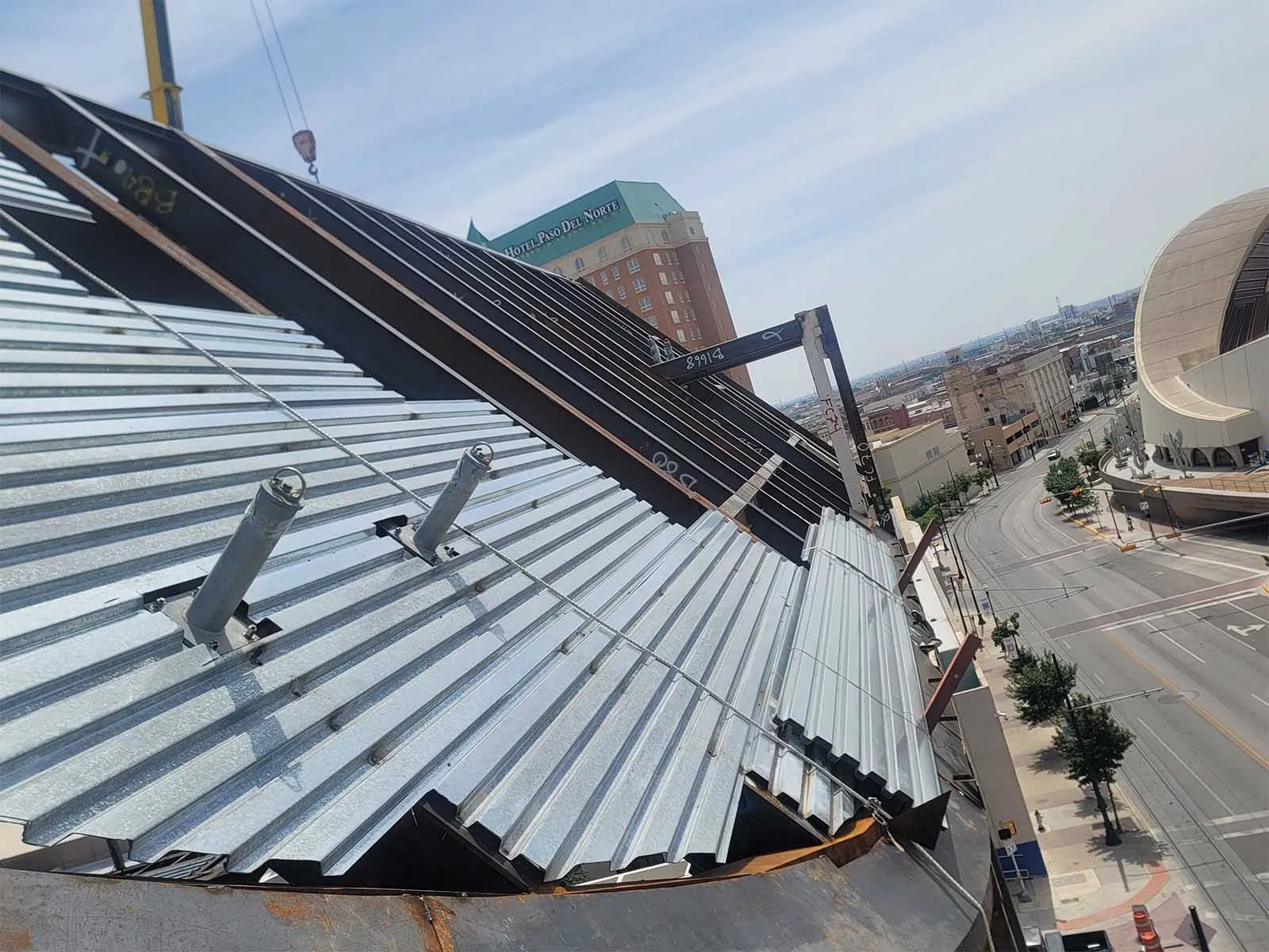 Fixed anchor system securely installed on rooftop for fall protection