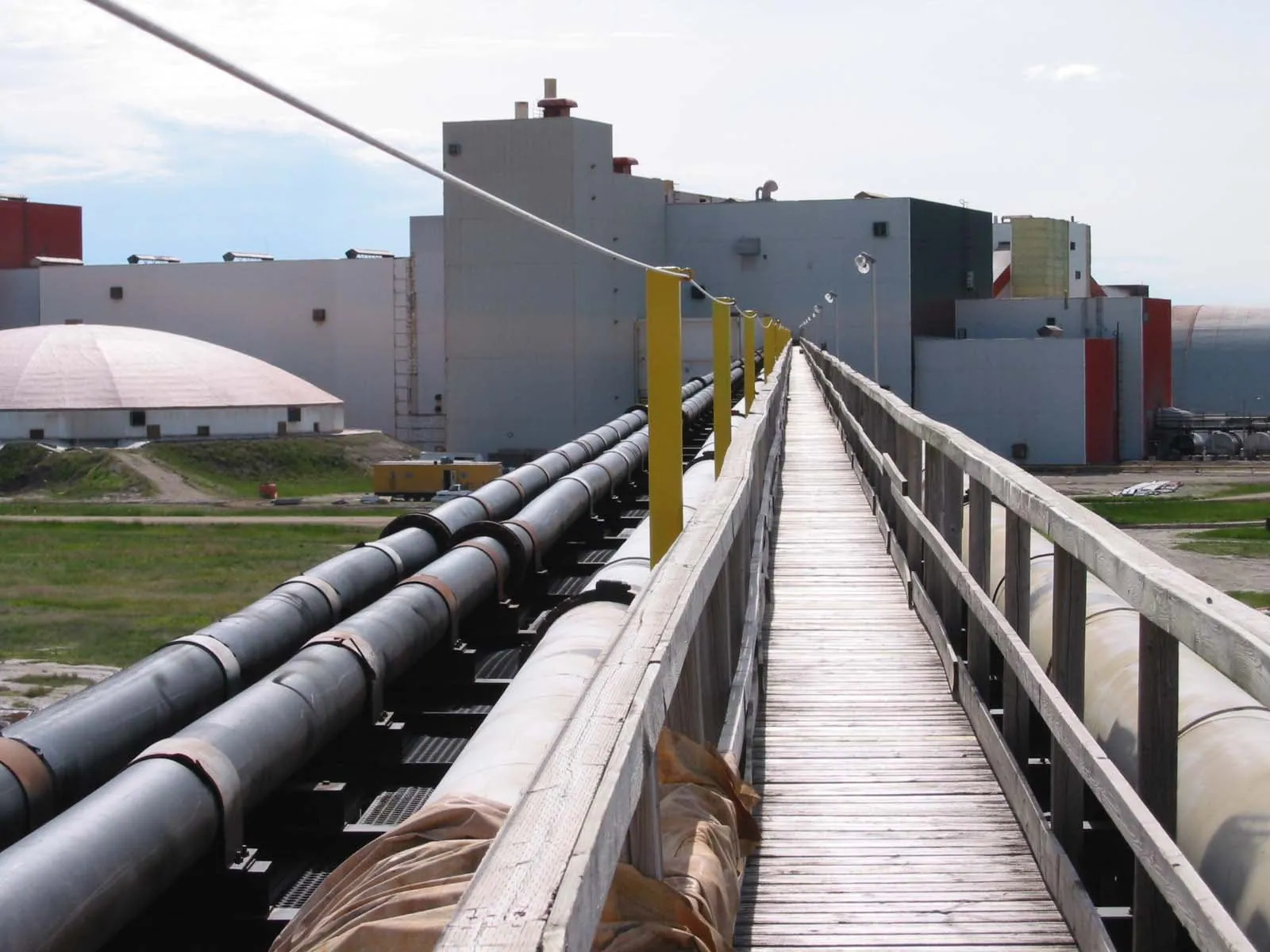 Fall protection system installed for safe access to elevated industrial equipment