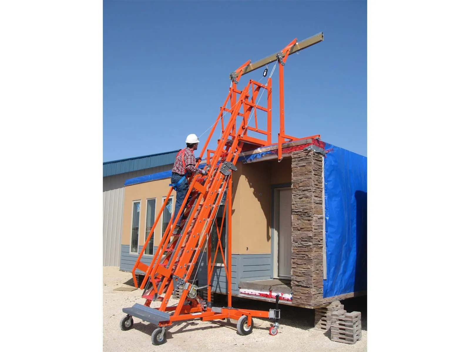 Mobile platform system with guardrails providing safe elevated access