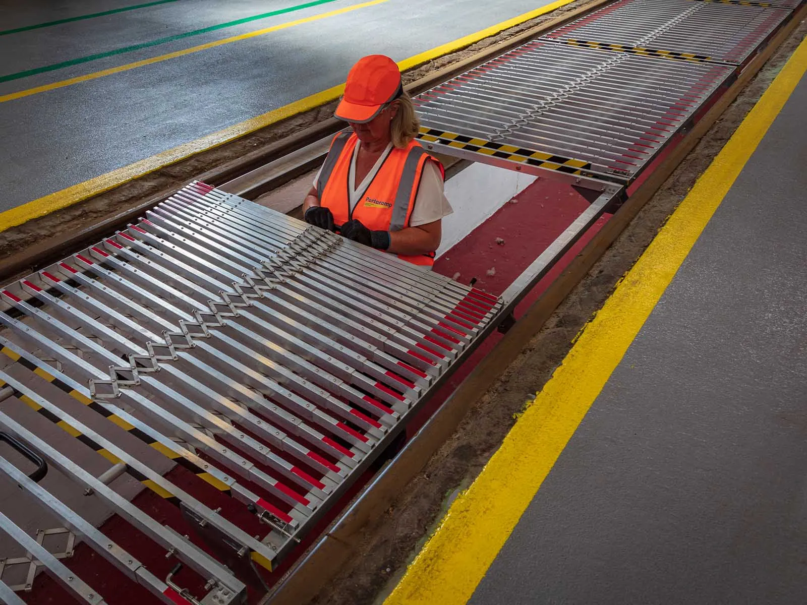 Heavy-duty pit cover installed to prevent falls in industrial maintenance areas