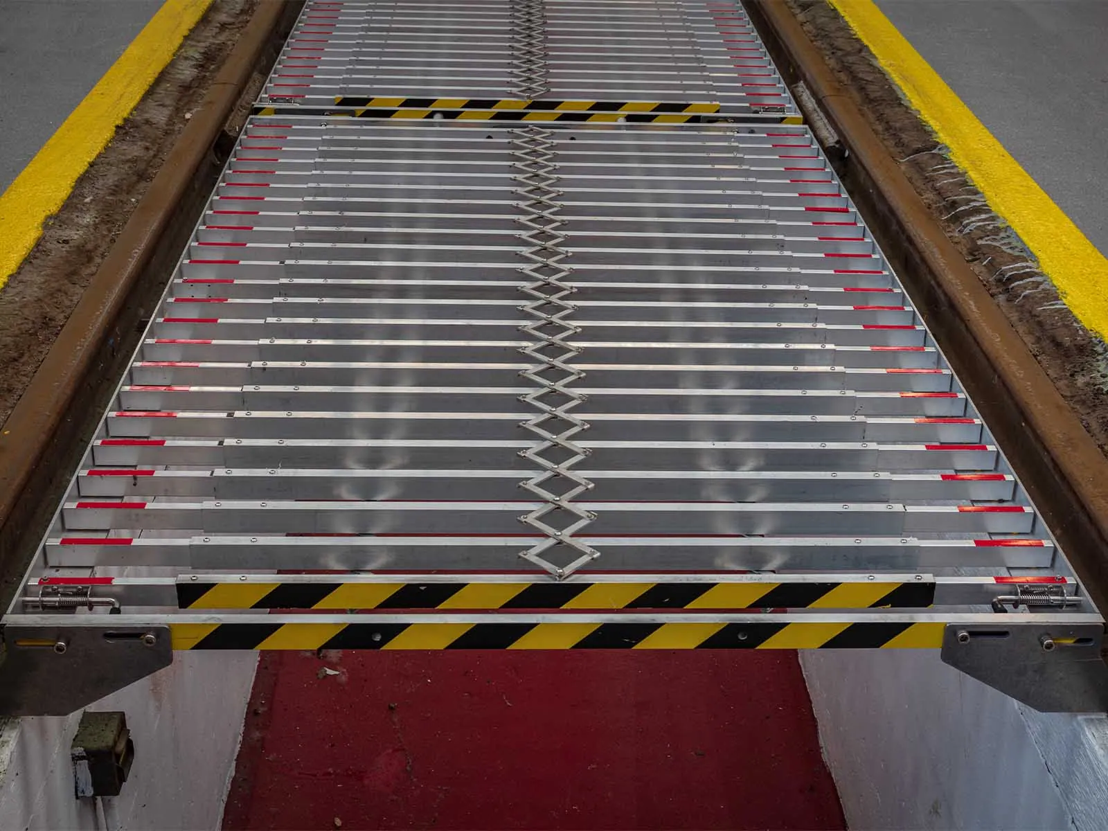 Heavy-duty pit cover installed to prevent falls in industrial maintenance areas