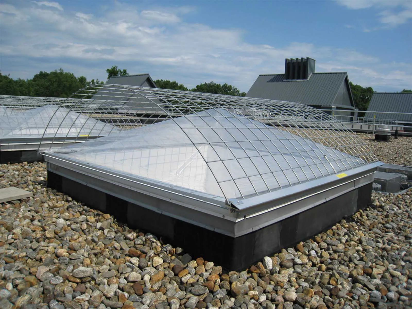Durable skylight cover installed to prevent falls and protect rooftop openings