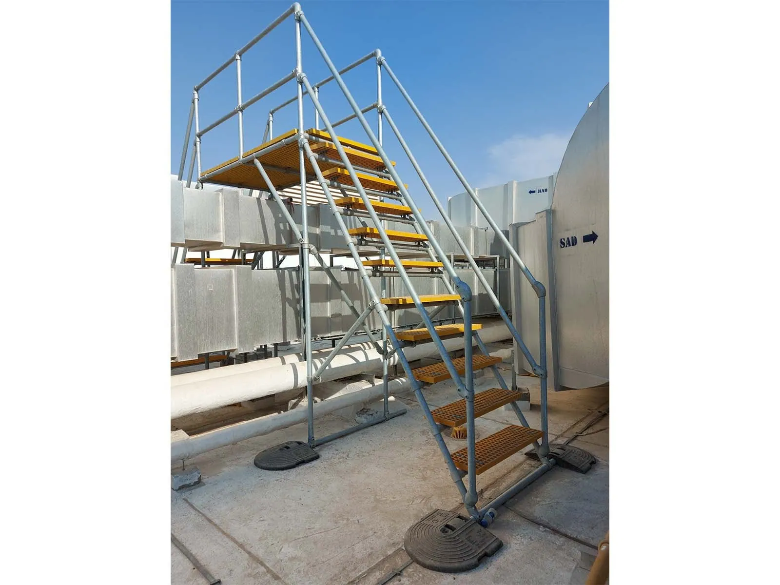 Static platform system installed for safe elevated access in industrial facility
