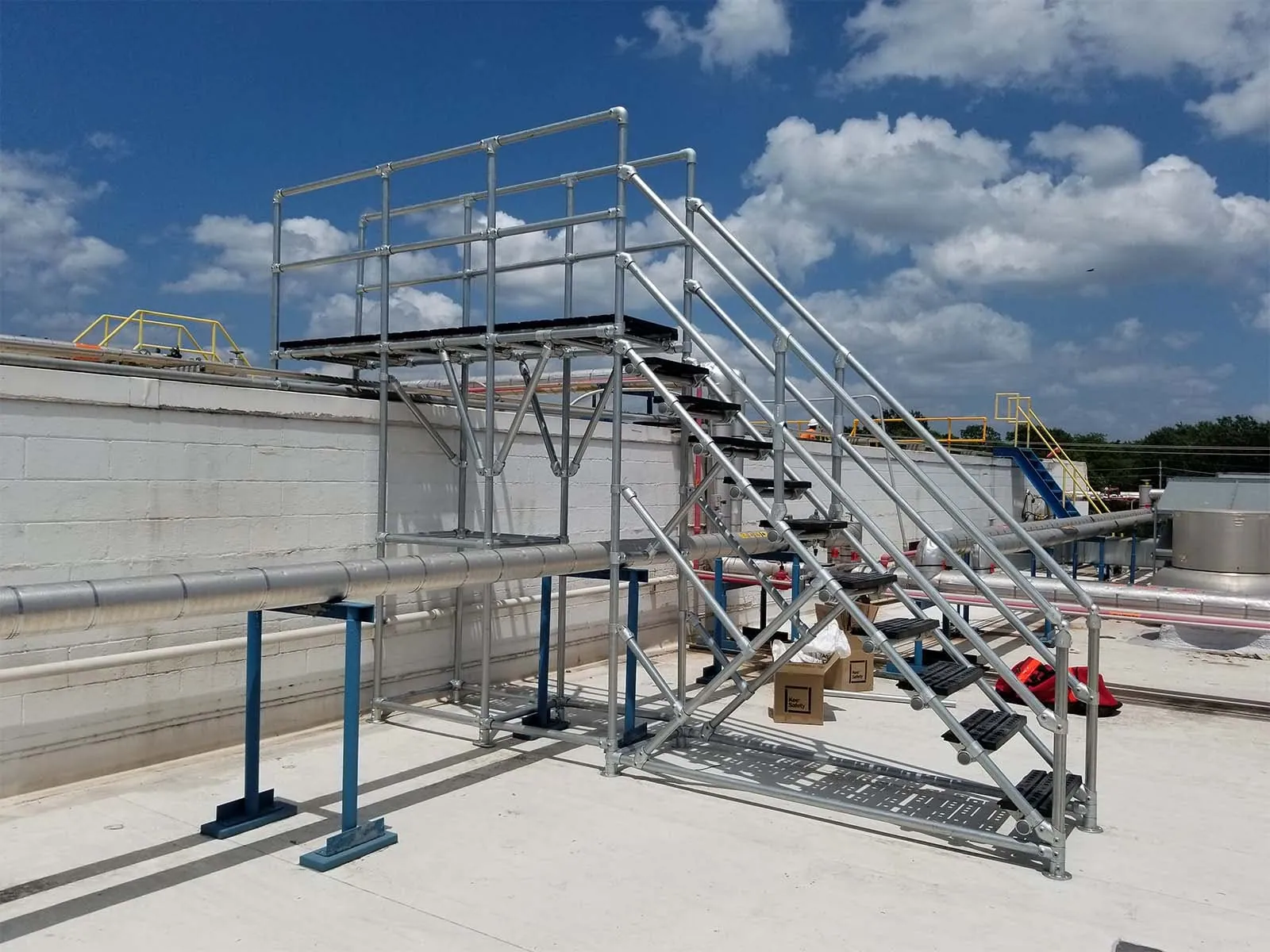 Static platform system installed for safe elevated access in industrial facility