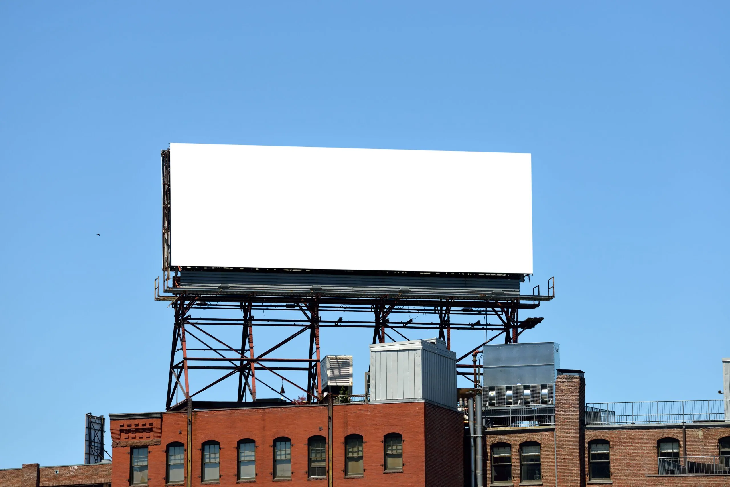 Fall protection system used for safe access during outdoor advertising installation