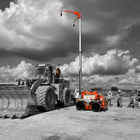 Mobile fall protection unit at a mine site