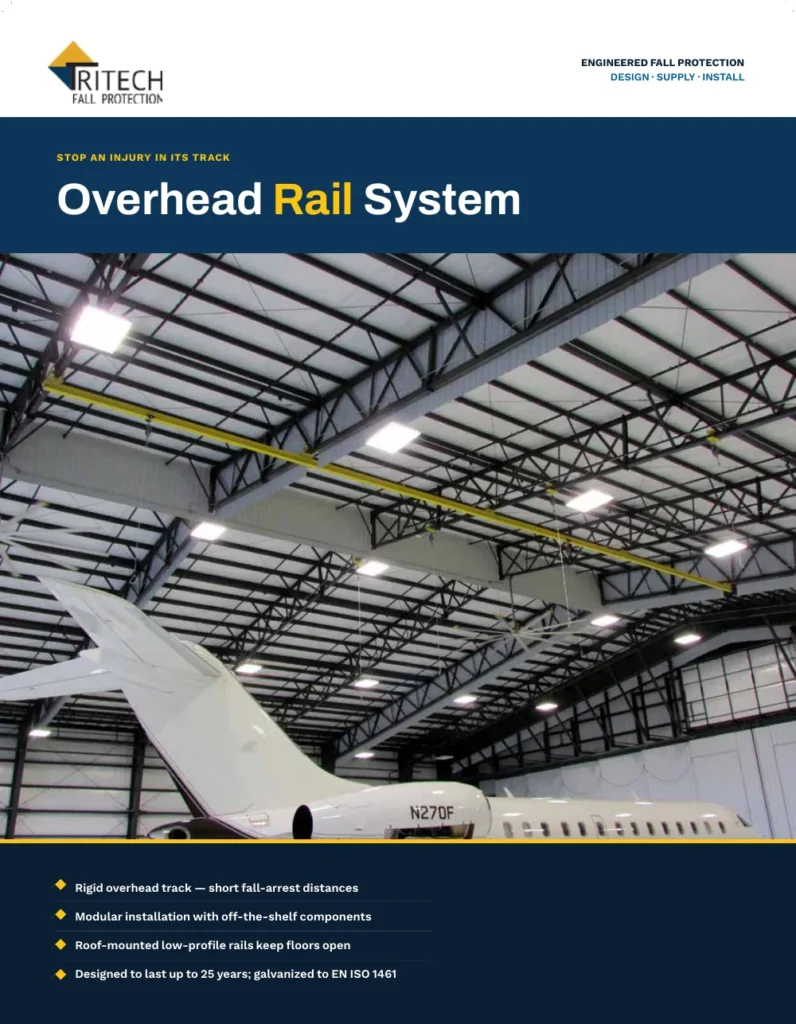 Page 1 of the Overhead Rigid Rail System Brochure PDF