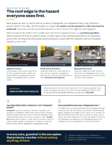 Page 2 of the Rooftop Guardrail Systems Brochure PDF