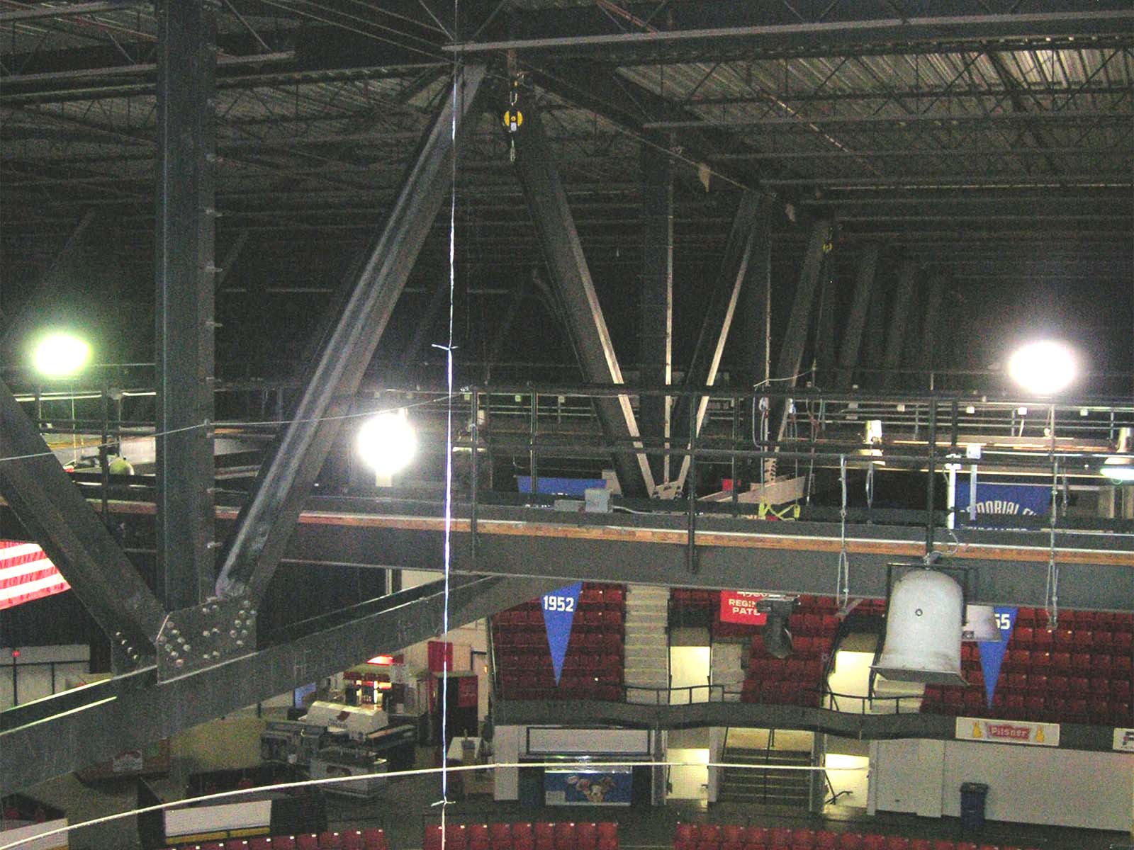 Fall protection system installed for safe access in stadium facility