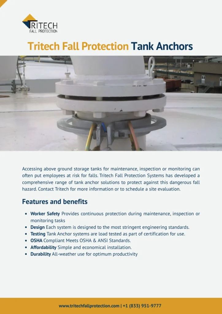 Page 1 of the Tank Anchors Product Sheet PDF